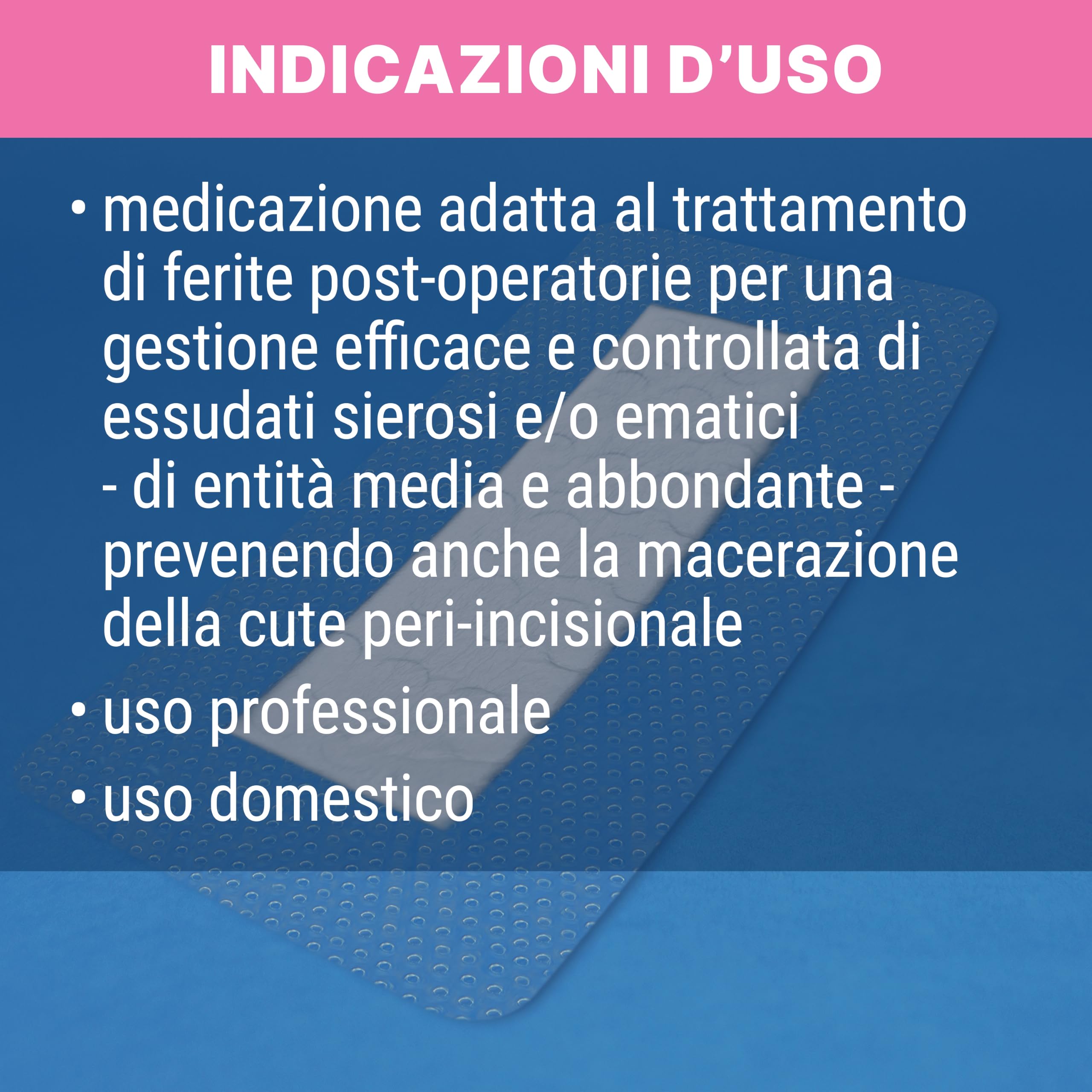 TOUCHMED Medicazione Sterile Adesiva in Silicone con Compressa Assorbente - 10x30 cm - Traspirante e Impermeabile - PAD Antiaderente - Monouso - Confezione da 10 Buste
