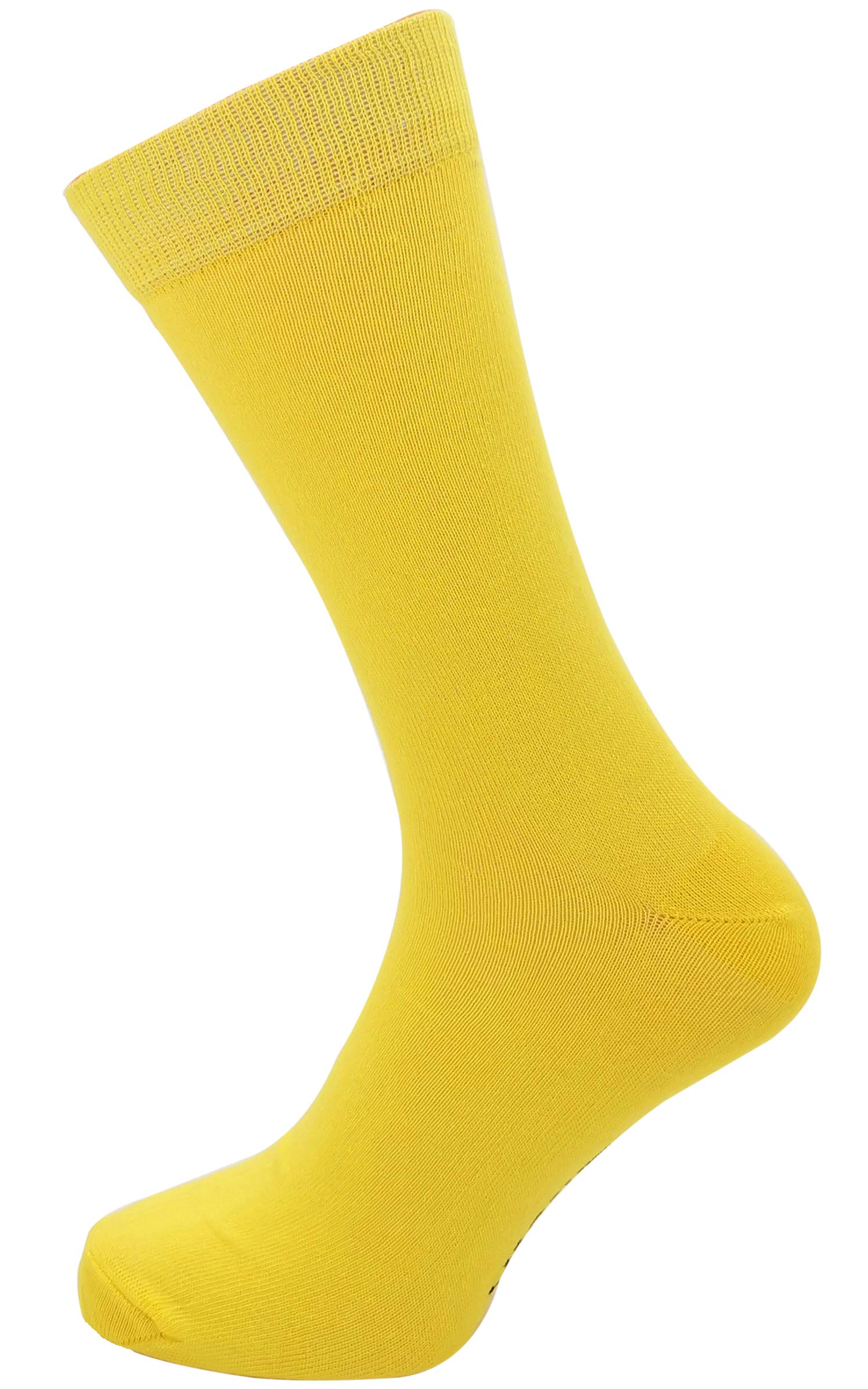 M Macahel Men's Yellow Macahel Formal Plain Cotton Rich Ankle Socks (Yellow)