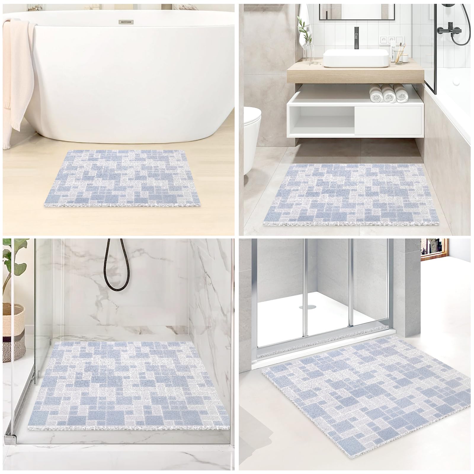 Alfombra De Bañera Antideslizante – PVC Suave Con Agujeros De Drenaje – Negro, 80x80 Cm – Secado Rápido Y Fácil Limpieza