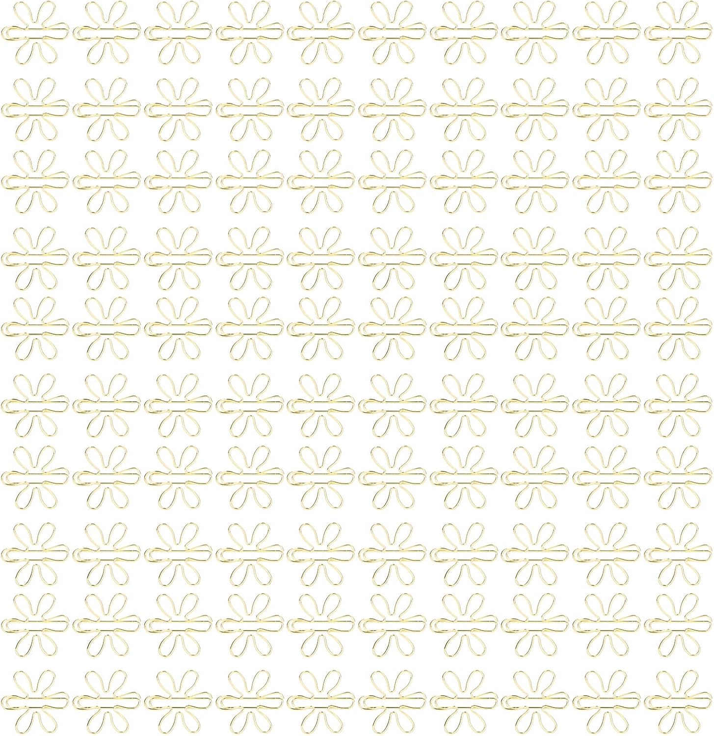 Funny Planner Clips with Anti Rust Electroplating Gold Paper Clips Cute Flower Shape Arrowhead Design for Office Home School Document Sorting (Flower Pattern)