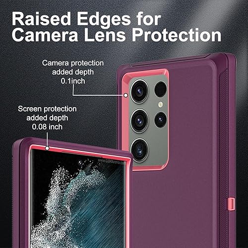 Miniatura 8 de YKHJKLEC Funda para Samsung Galaxy S22 Ultra, con 2 piezas protector de pantalla de TPU flexible autorreparable y protector de lente de cámara Funda