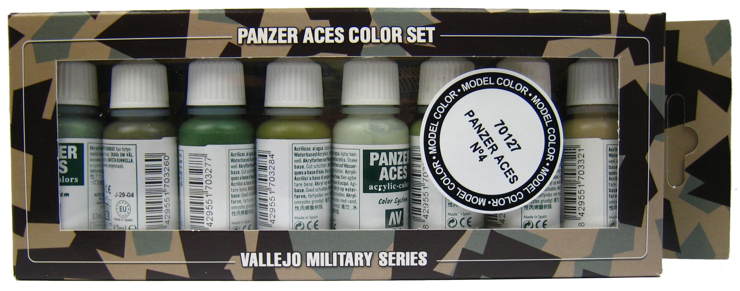 Vallejo Model Color No.4 Panzer Aces - Set Pittura Acrilica, 8 x 17 ml, Colori Asortiti