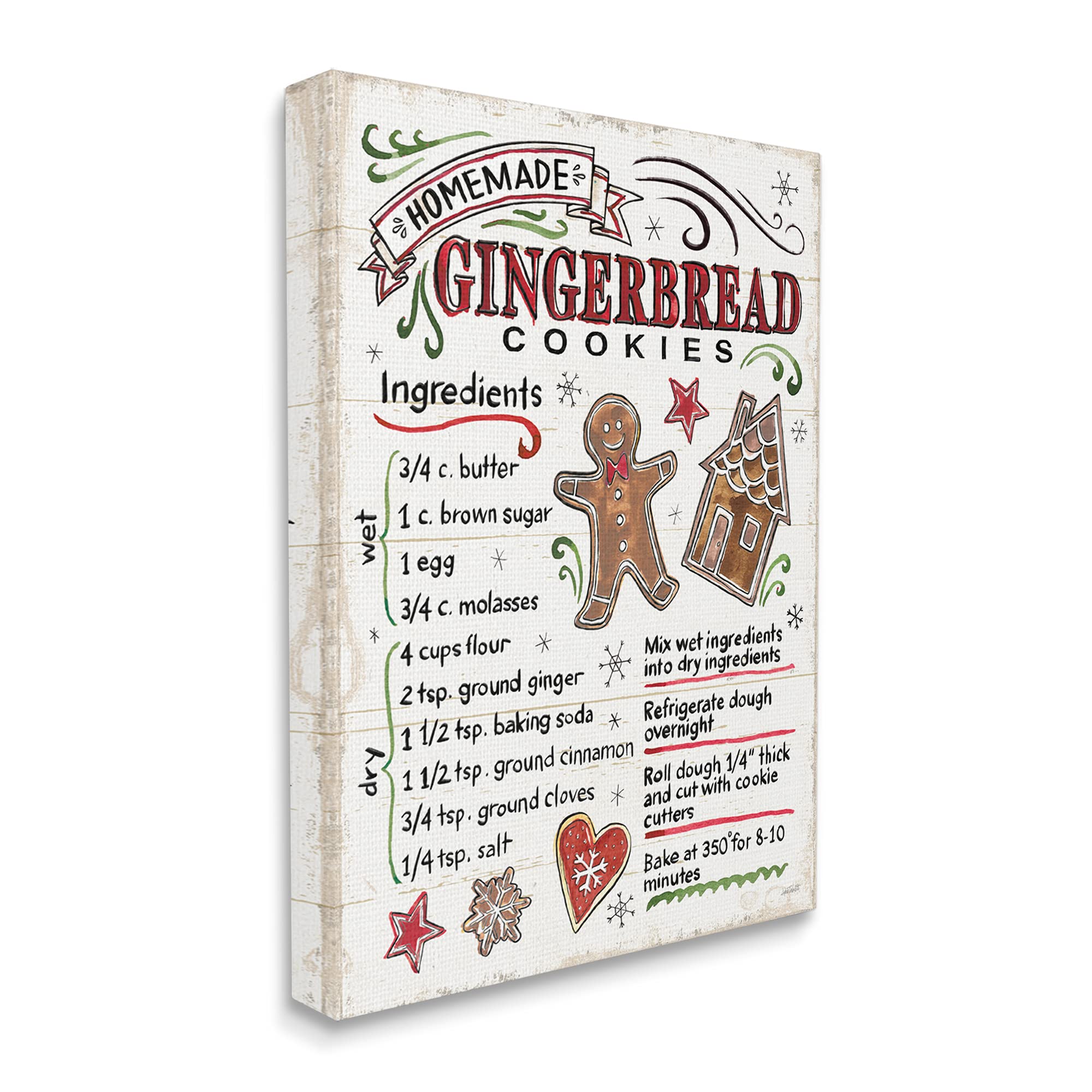 Photo 1 of ***USED***
Stupell Industries Homemade Gingerbread Cookies Holiday Cooking Instructions, Designed by Anne Tavoletti Canvas Wall Art, 24 x 30, Off- White