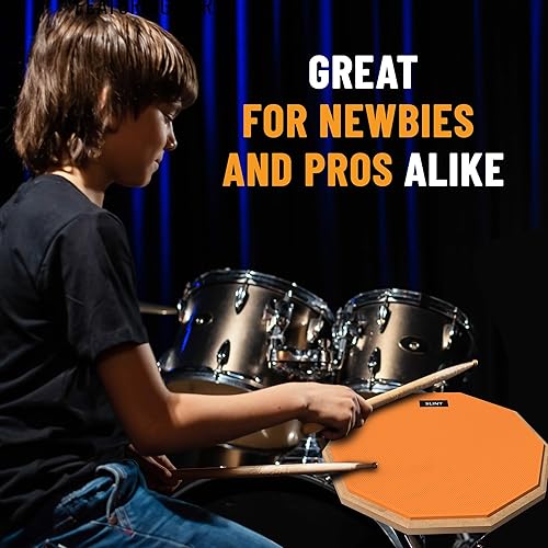 Miniatura 5 de Almohadilla de práctica de batería, almohadilla de batería de 12 pulgadas, almohadilla de práctica de doble cara, almohadilla de práctica para