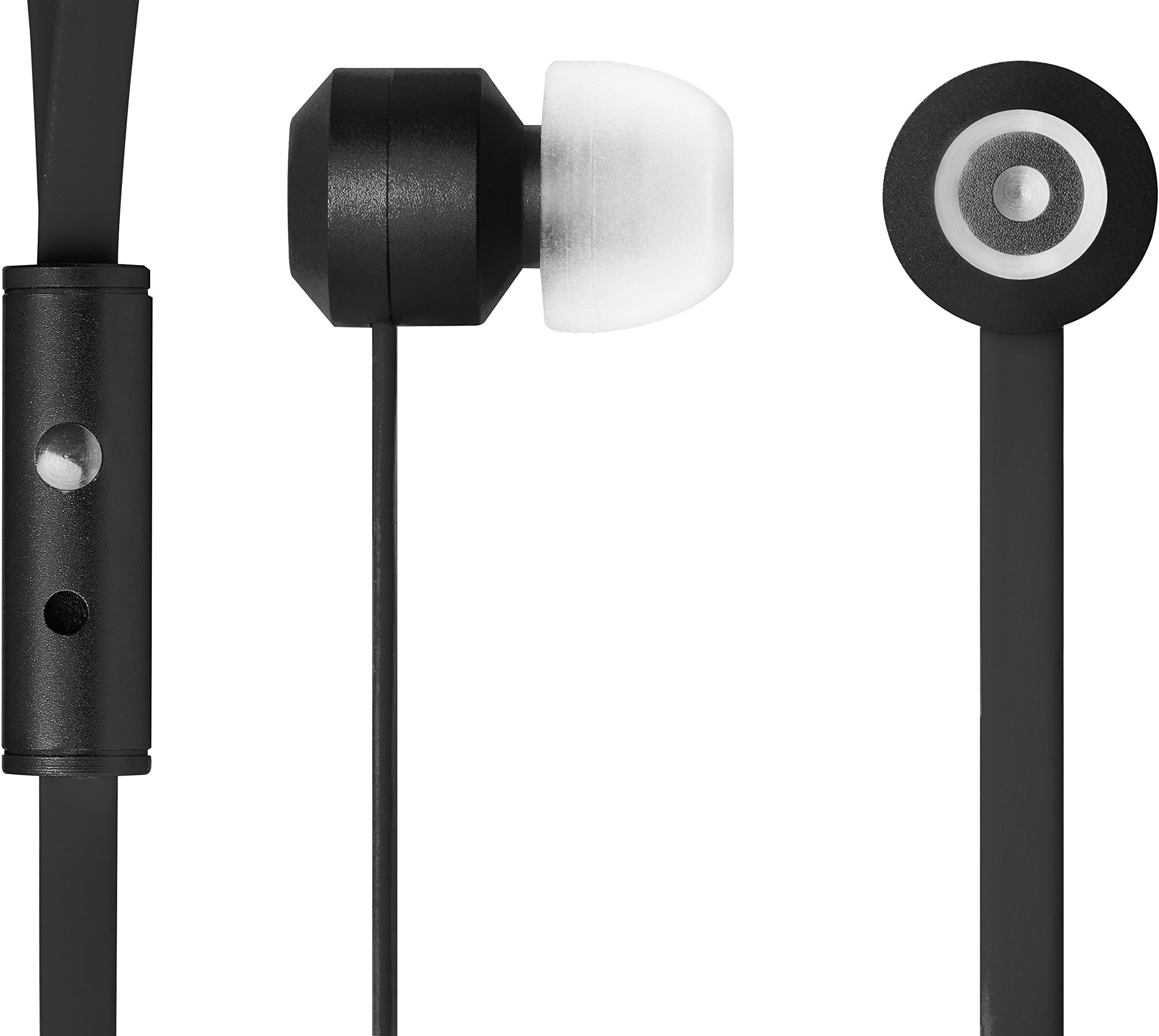 Tenqa Bullseyes Earbuds with Mic and Remote for Samsung Galaxy S5, Galaxy Note, iPhone 5s iPhone 6, iPhone 6 Plus, HTC One, M8, LG G3, & Other Android Phones - BLACK