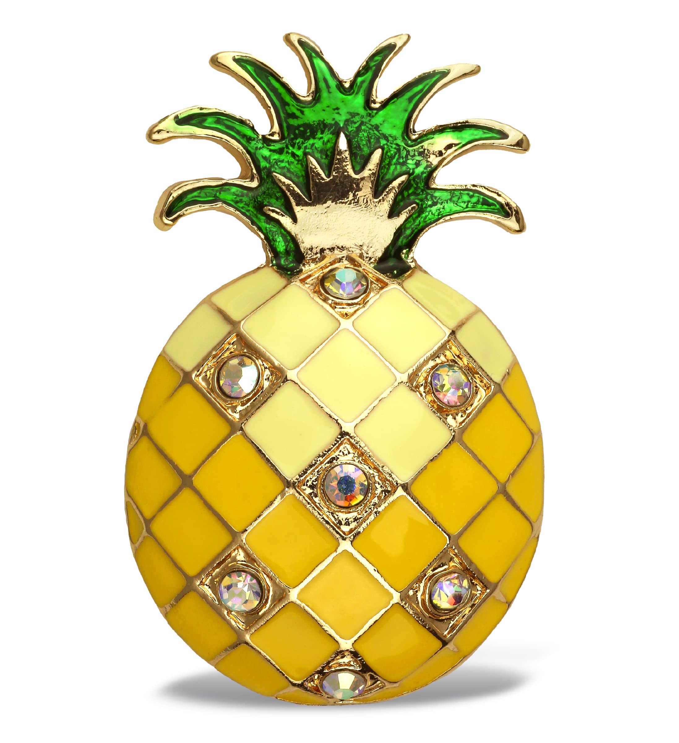 Aqua79 Pineapple Sparkling Refrigerator Magnet - Gold Sparkling Charm Rhinestones Crystals Cute Sparkly Fruit Magnet for Kitchen Door Fridge, Cool