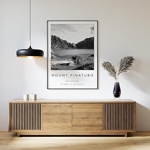 Miniatura 2 de Impresión de viaje del monte Pinatubo, póster de viaje en blanco y negro, decoración de viaje, póster de viaje del sudeste asiático, impresión de