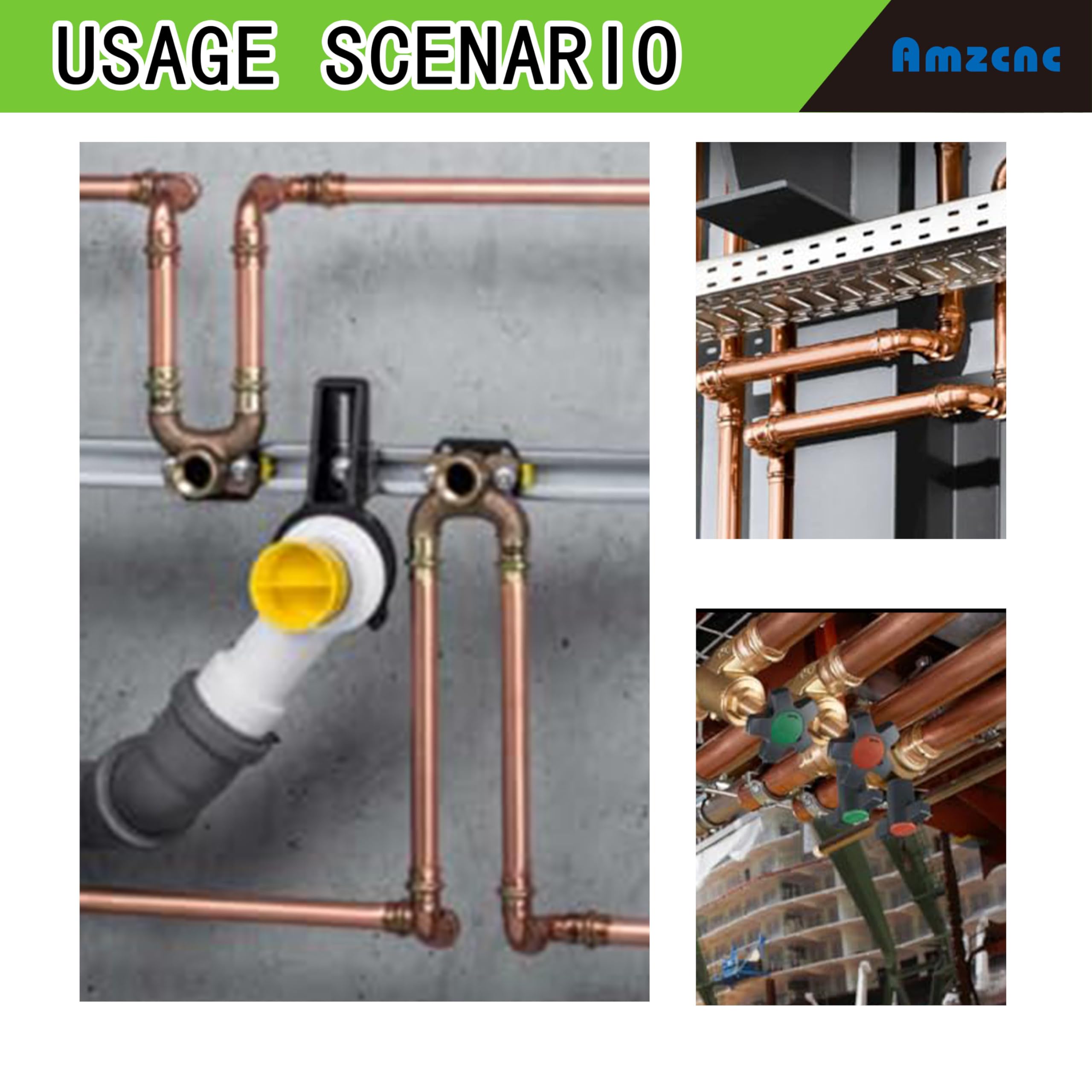 AMZCNC Strumento per pressare tubi con stampi da 1/2,3/4 "per tubi in rame e maniche in acciaio PEX F877, 3/8", 1/2", 5/8", 3/4", 1" stampi per tubi ASTM F1807 Pex Raccordi per tubi ad anello in rame