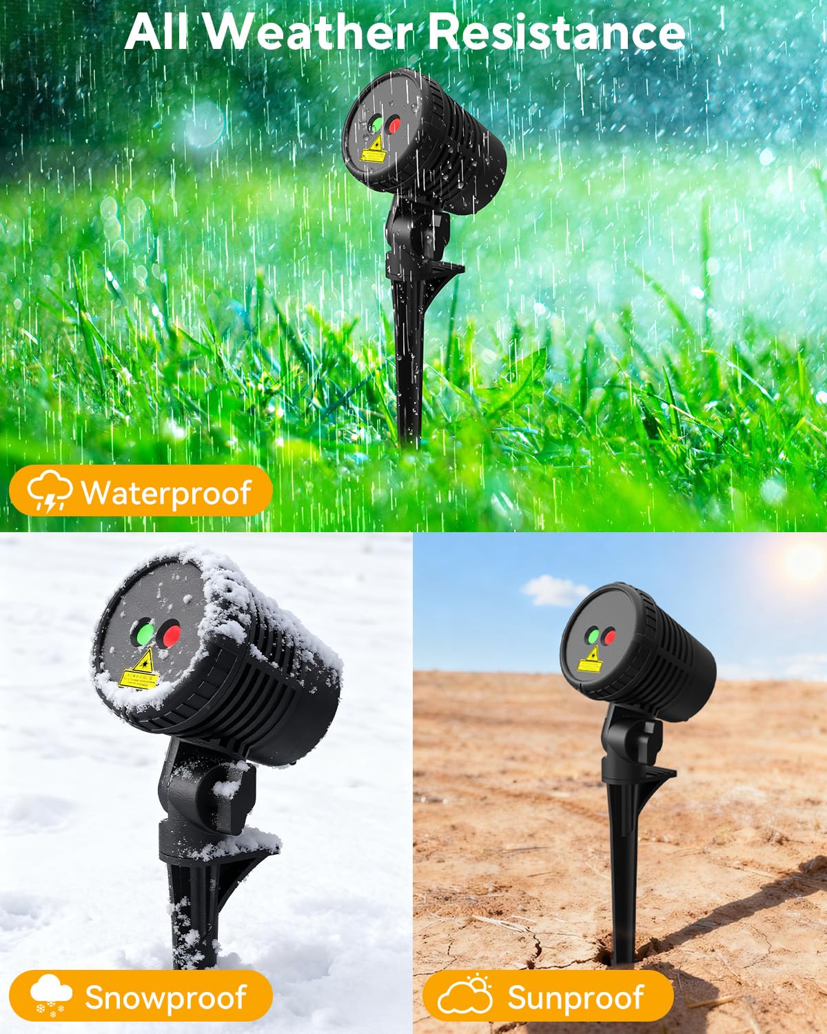 Neroupe Weihnachtsprojektor Lichter Außen Wasserdicht mit Fernbedienung, Outdoor Weihnachtsdekorationen Garten & Landschaft Lichter mit Roten und Grünen Sternen für Garten Zimmer Dekor/Halloween