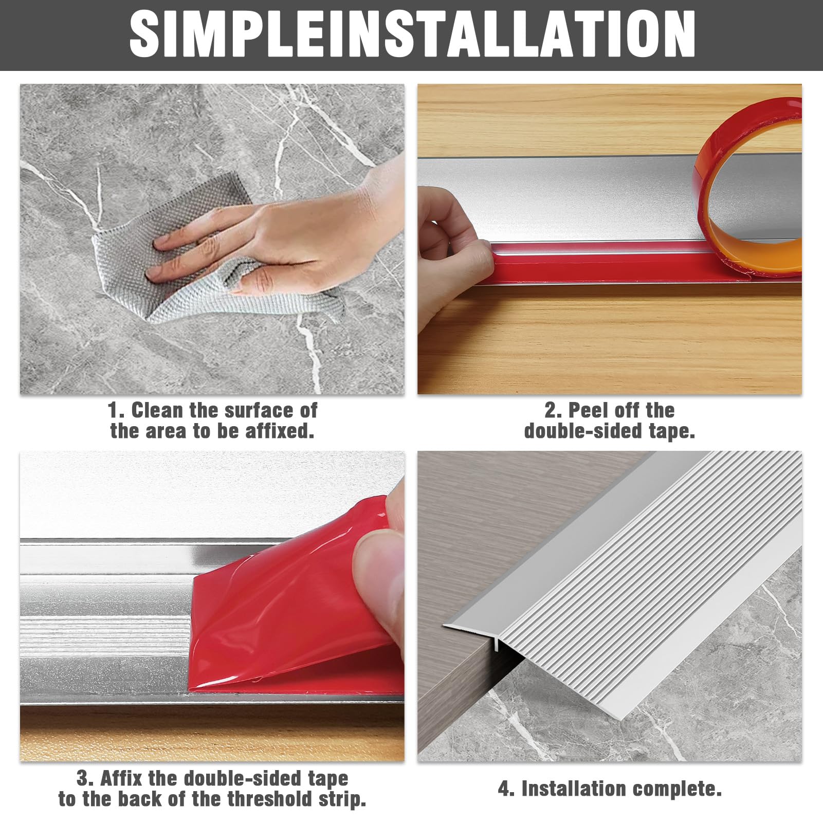 Perfil de transición de nivelación de altura, 0,9 m x 10 cm, riel de transición de aluminio, perfil de transición autoadhesivo, compensación de altura 10-35 mm, adecuado para umbrales de apertura de