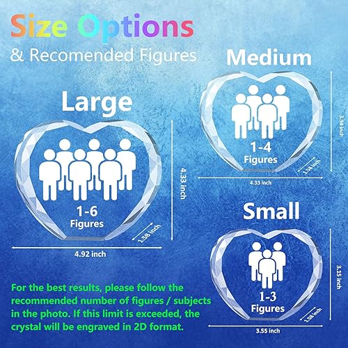 Miniatura 5 de Foto de Cristal 3D Personalizada, Marco de Fotos de Vidrio Grabado con Láser Personalizado, Excelentes Regalos de Aniversario, Cumpleaños, Navidad,