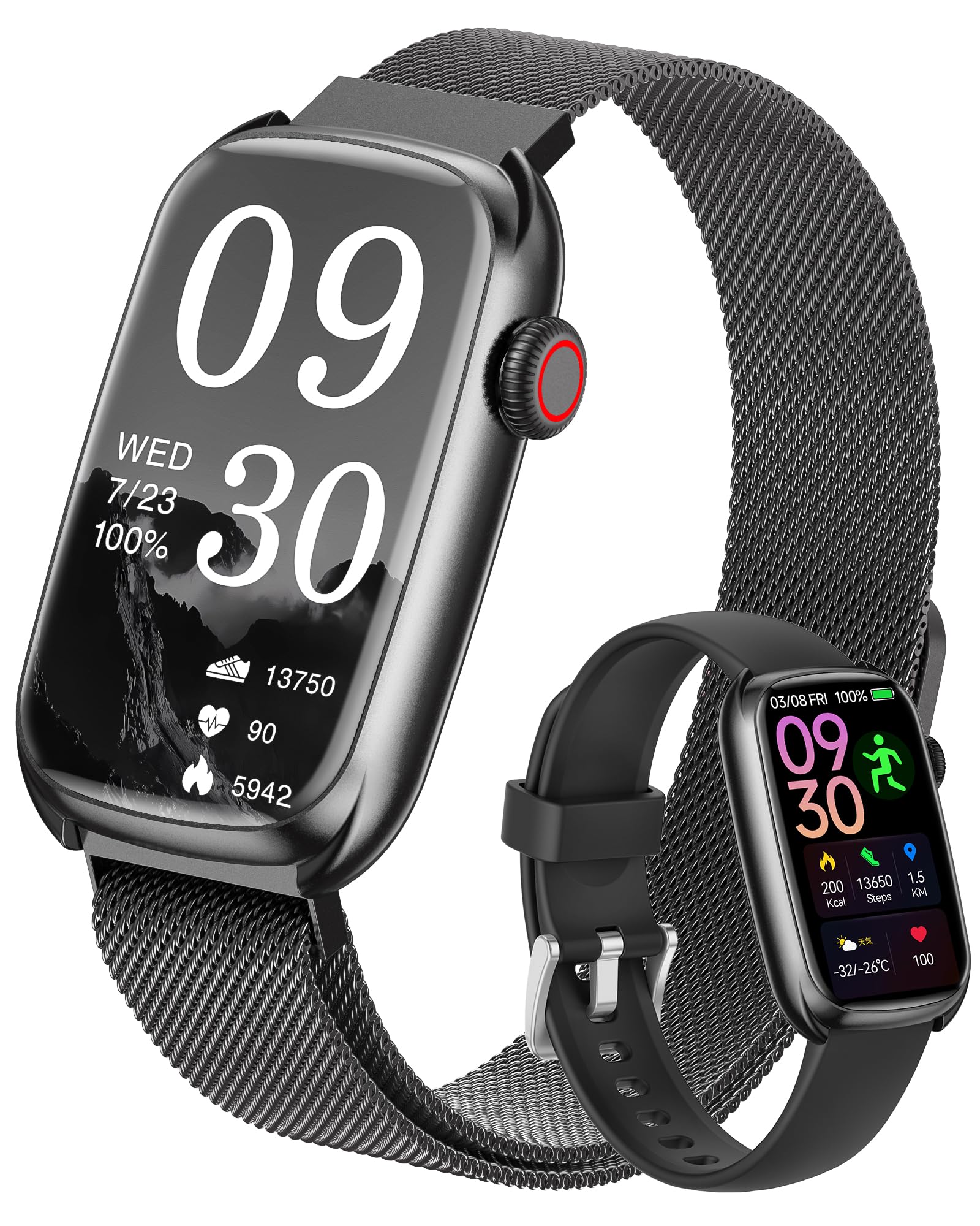 Health & Fitness Tracker, Smart Watch with Blood Pressure,Blood Oxygen, 24/7 Heart Rate Monitor,Sleep Tracker,Pedometer,Multi-Sport Mode, IP68 Waterproof Activity Trackers for Android&iPhone Women Men