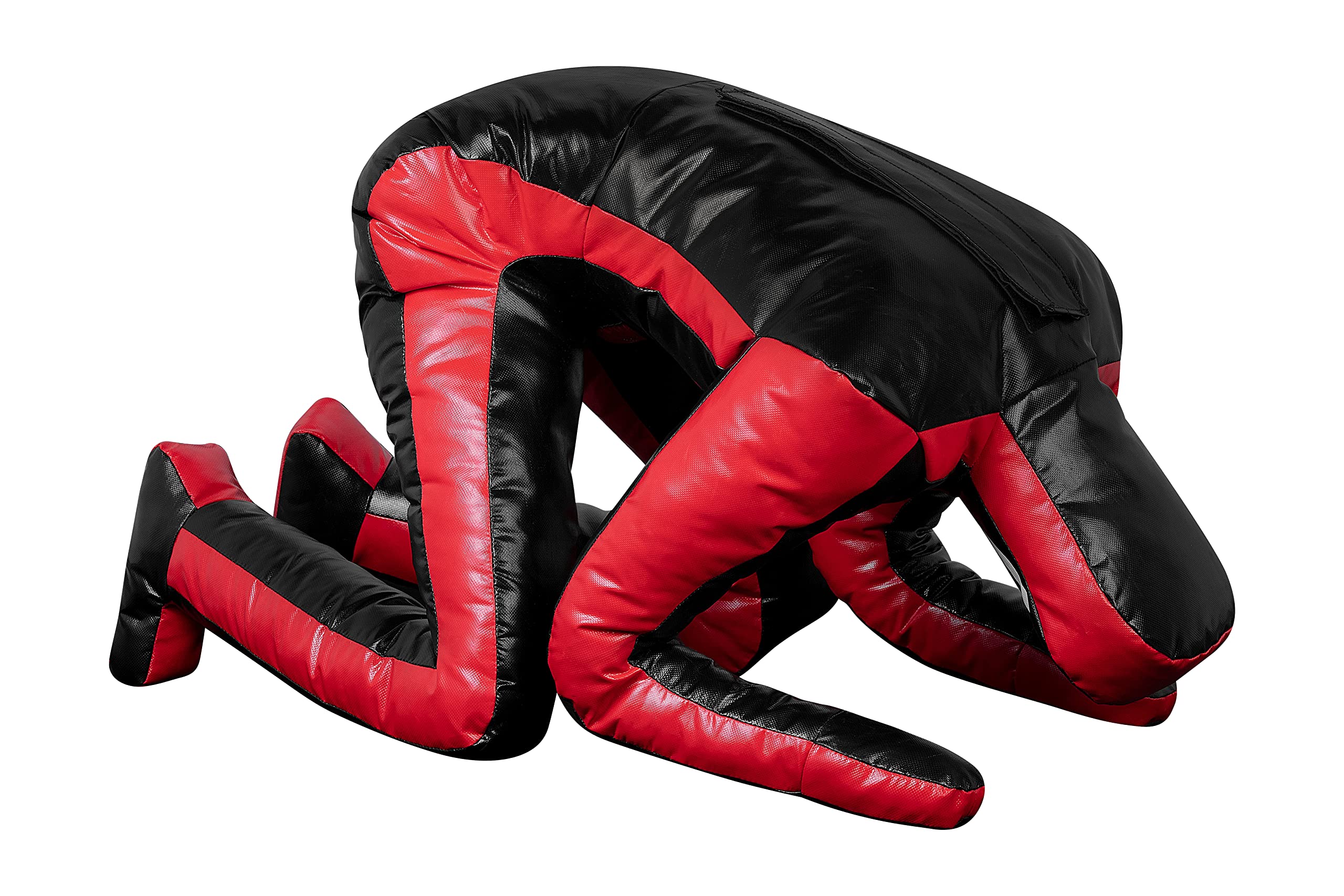Lisaro Judo Dummy Schnuller Gr.180|MMA Grappling Dummy BJJ Wrestling Dummy Sitzposition brasilianischer JIU Jitsu | Selbstverteidigung Training Vinyl | UNGEFÜLLT |Grappling Dummy Schwarz-Rot