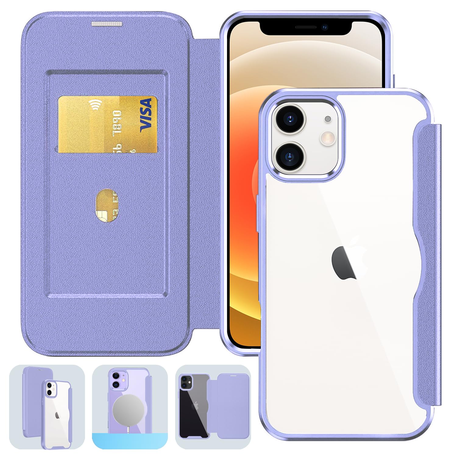 Amazon.co.jp: Zabarsii iPhone 12 用 ケース 手帳型 背面クリア