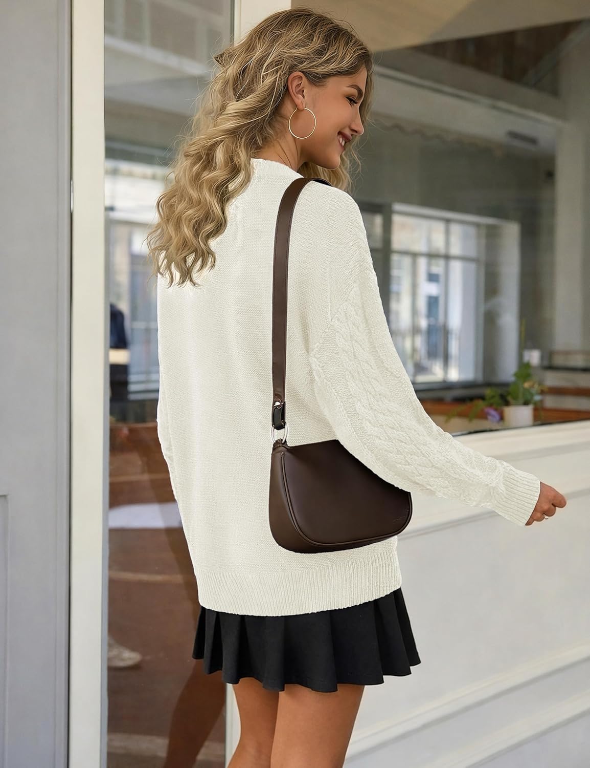 YUCOLEN Womens Sweater Cable Knit Oversized Long Sleeve Sweater Crewneck Casual 2026 Chunky Pullover Tops - Image 5