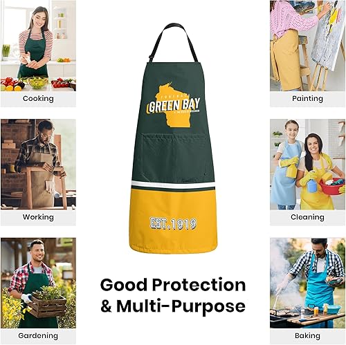 Miniatura 5 de Custom Personalized Cooking Apron Waterproof For Women Men,Add Name and Number Kitchen Grill Chef Cooking Apron