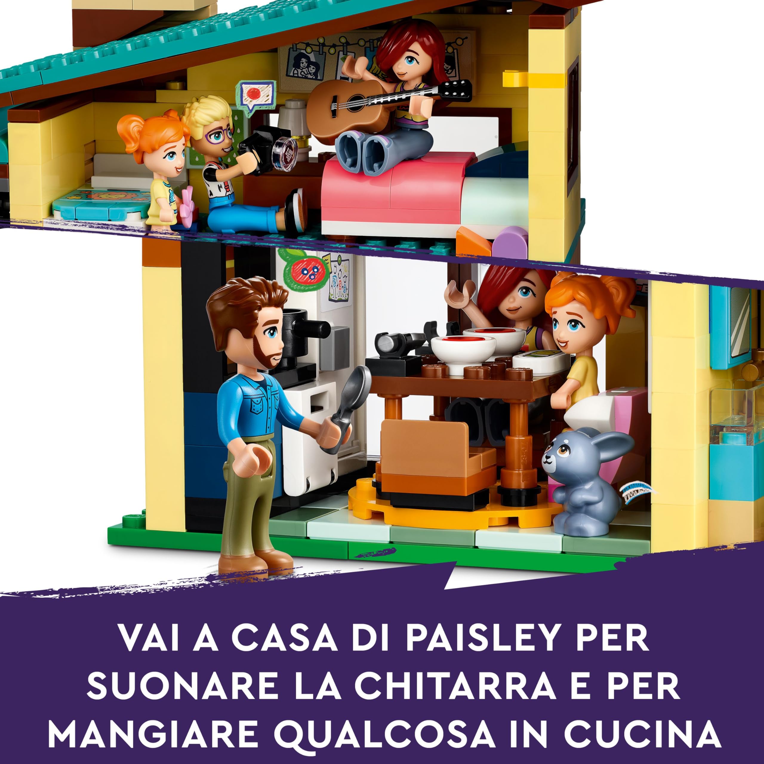 LEGO Friends Le Case di Olly e Paisley, Giochi per Bambine e Bambini da 7 Anni in su con 2 Casa Giocattolo da Costruire, Casa sull'Albero, 5 Mini Bamboline, 1 Micro-Doll e 2 Animali Domestici 42620