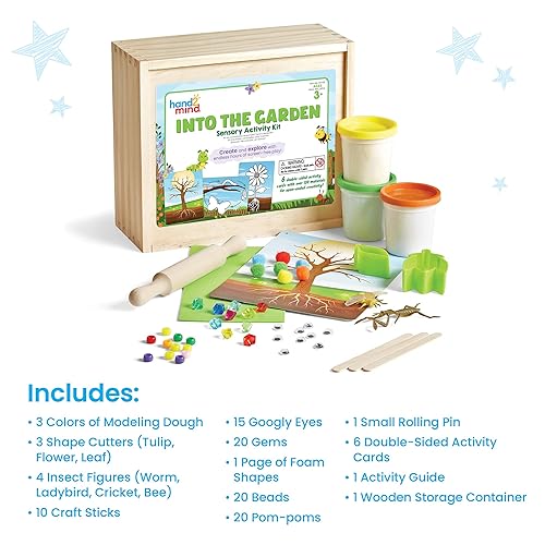 Miniatura 2 de Hand2Mind Into the Garden - Kit de actividades sensoriales - Piezas sueltas materiales de juego para niños - Cubo sensorial Montessori con tapa -
