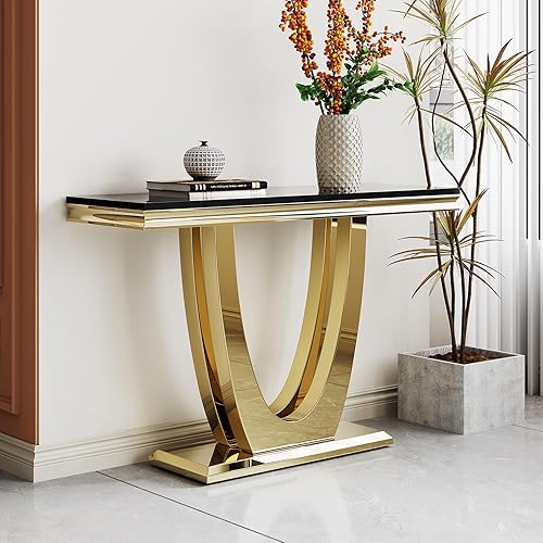 Miniatura 51 de SSLine Mesa de Centro Rectangular de Mármol Sintético para Sala de Estar, Mesa Central Moderna de Mármol Blanco de Lujo con Base de Diamante Mesa de