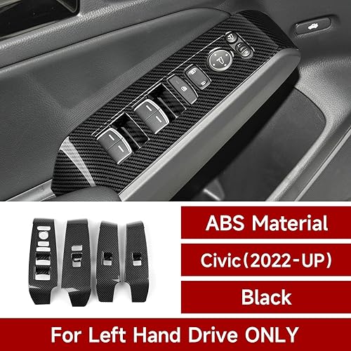 Miniatura 163 de Car Central Armrest Box Cover Decals for 2022 2023 2024 2025 Honda Civic 11th Gen Accessories ABS Carbon Fiber Interior Stickers