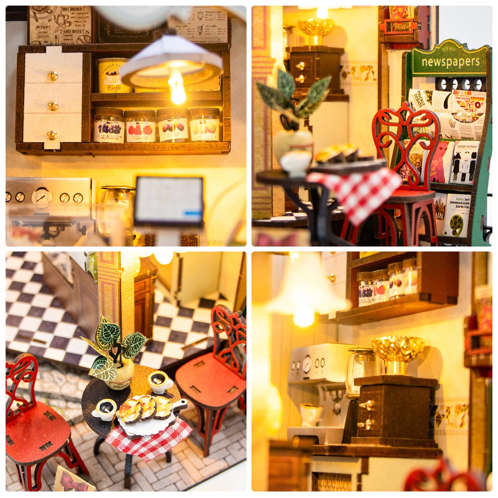 Foyucool Kit de Miniaturas para Adultos, Casa de Muñecas con Muebles, Kit DIY para Adultos, El Regalo Ideal para Navidad o cumpleaños, Sala de Clases — view 40