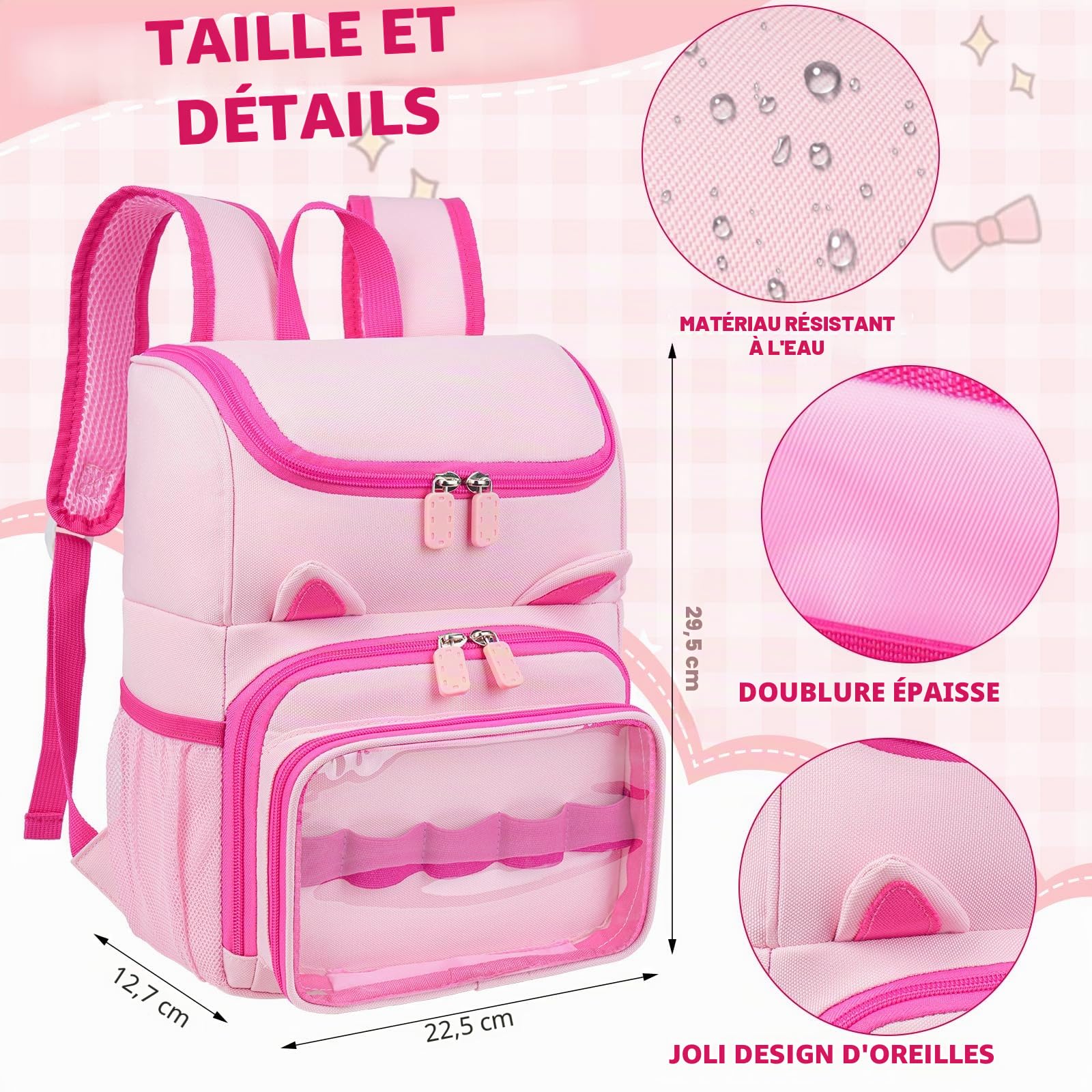 Sac de transport compatible avec le kit de démarrage Toniebox, sac de rangement de voyage compatible avec les figurines Tonies, les écouteurs Tonies et les accessoires, Rose, 9" x 5" x 11.6"