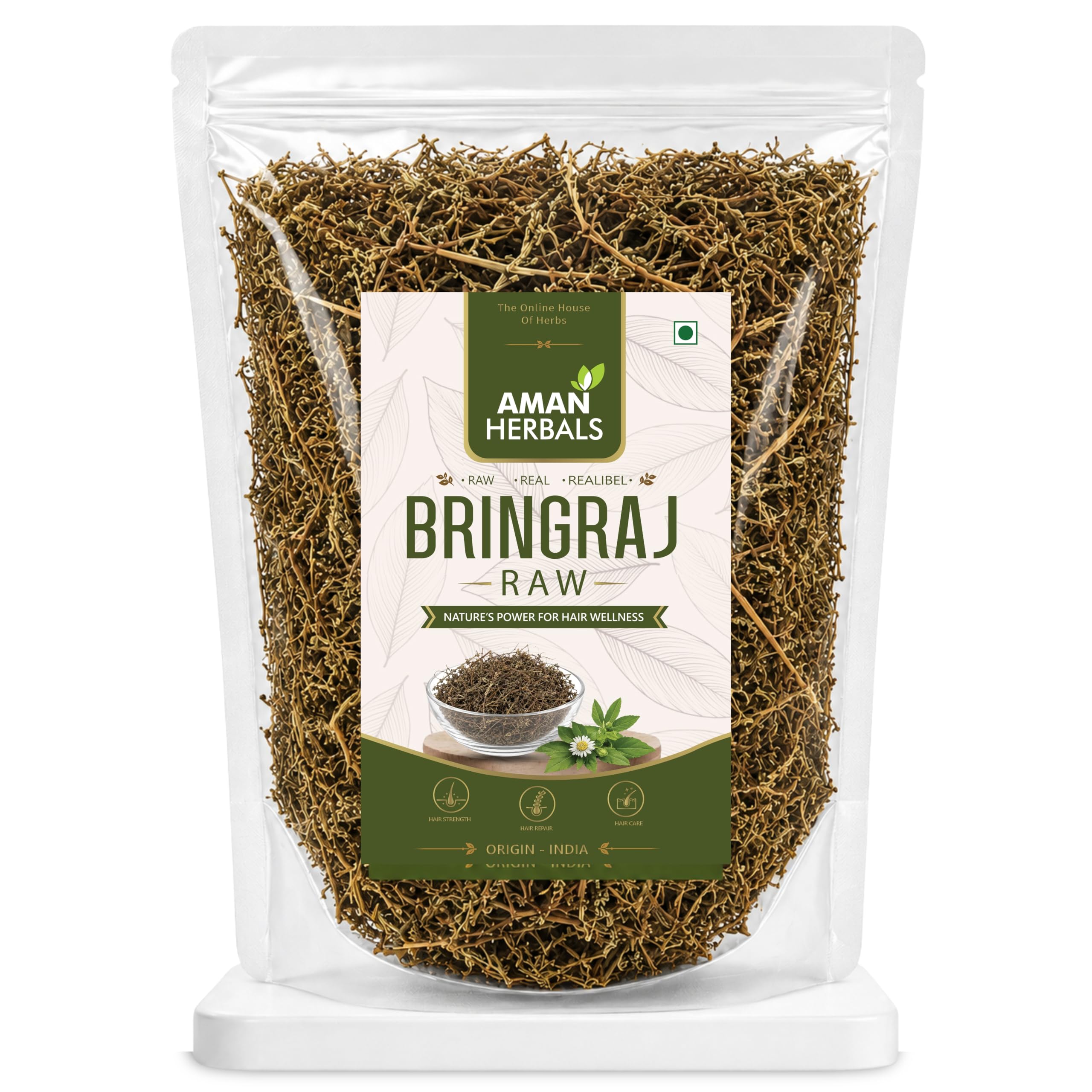AMAN HERBALS Bhringraj Raw Leaves | 100% Natural & Sun-Dried Eclipta Alba | Ayurvedic Hair & Liver Care 200GM-image-15