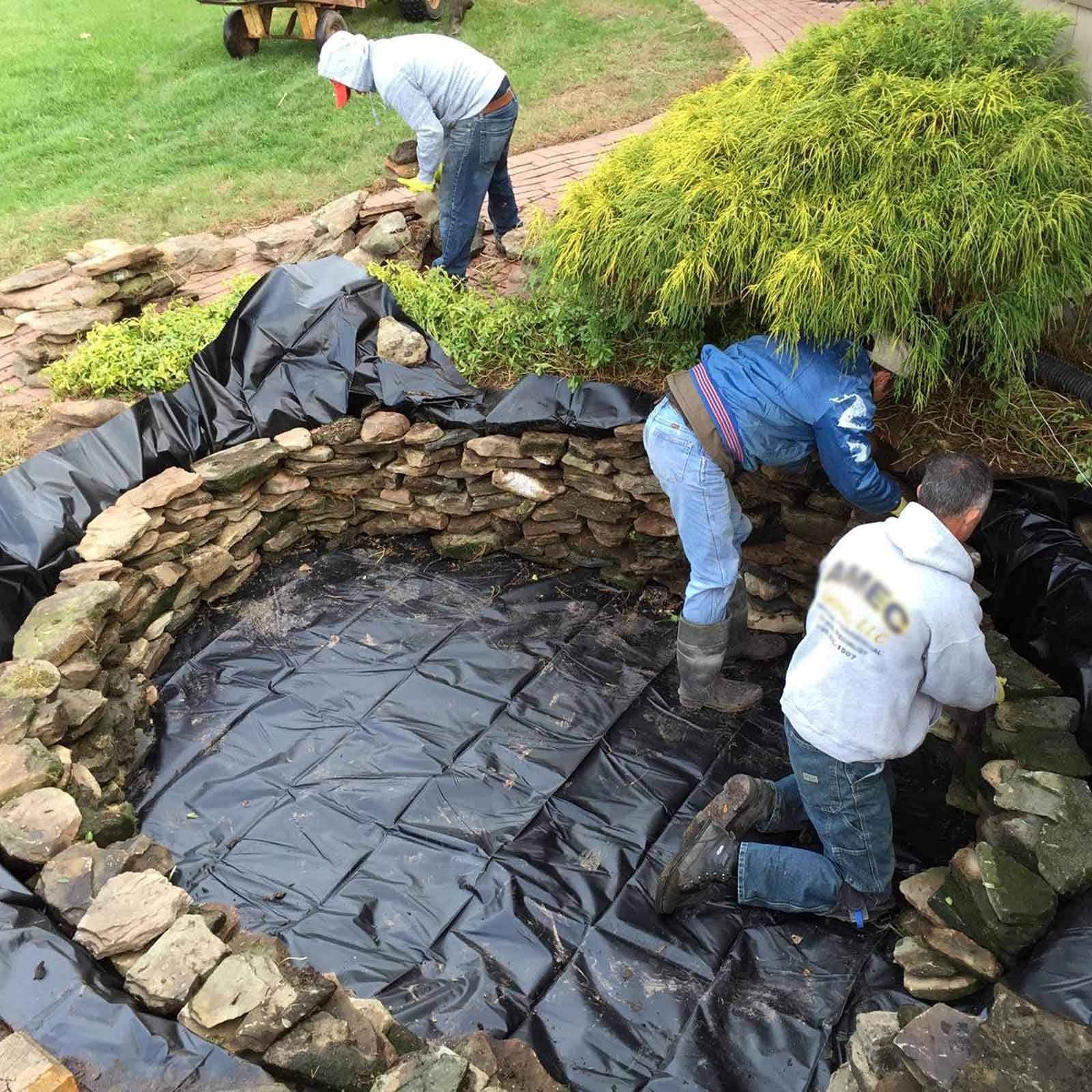 LKP Flexibele Vijverfolie 0.2mm Kleine Vijvers Membraan Folie Tuin Fontein Landschapsarchitectuur Vijveronderlaag 2x2m 3x3m 3x4m 4x4m 5x5m