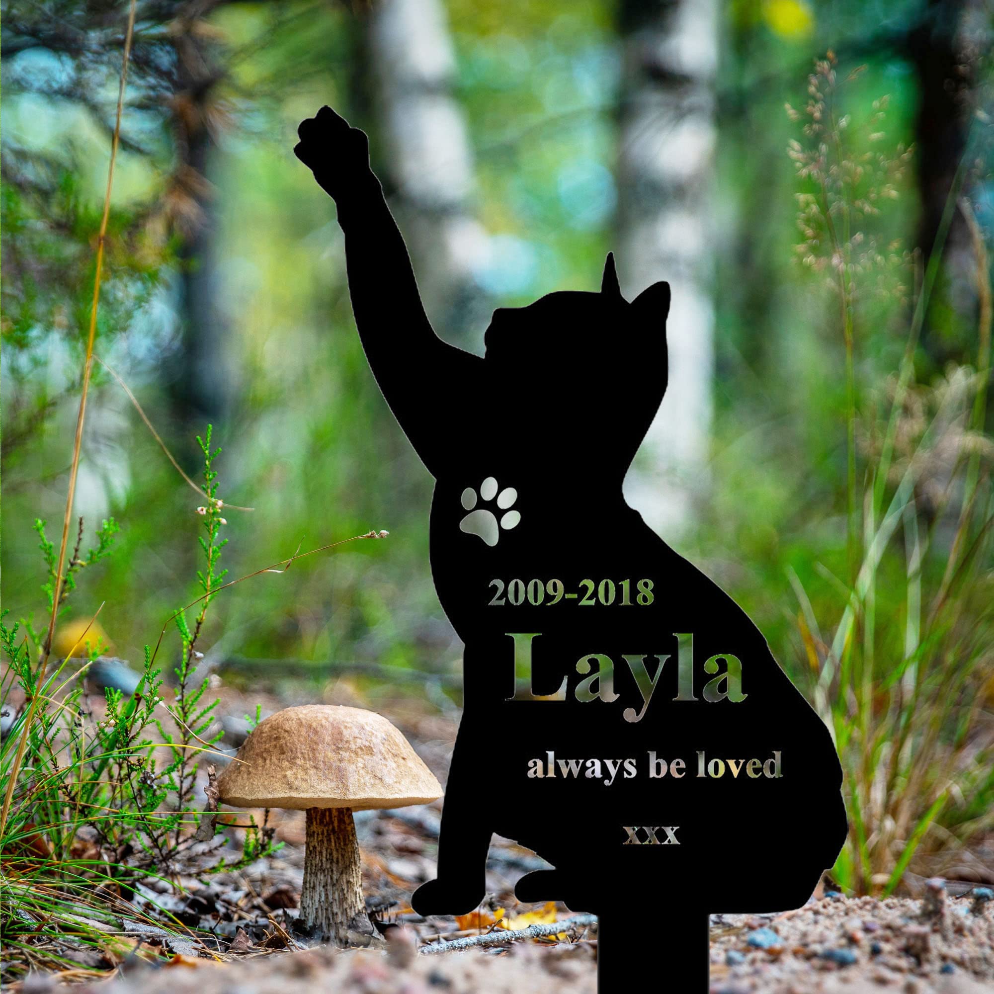 Gerryed Cat Memorial Sign Cat Memorial Stake Cat Memorial Grave Stake Personalized Outdoor Cat Burial Stake Cat Loss Gift 12inch