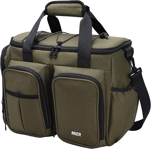 MIER Lonchera para hombres de alta resistencia con 20 latas, bolsa de almuerzo grande aislada a prueba de fugas con múltiples bolsillos para mujeres