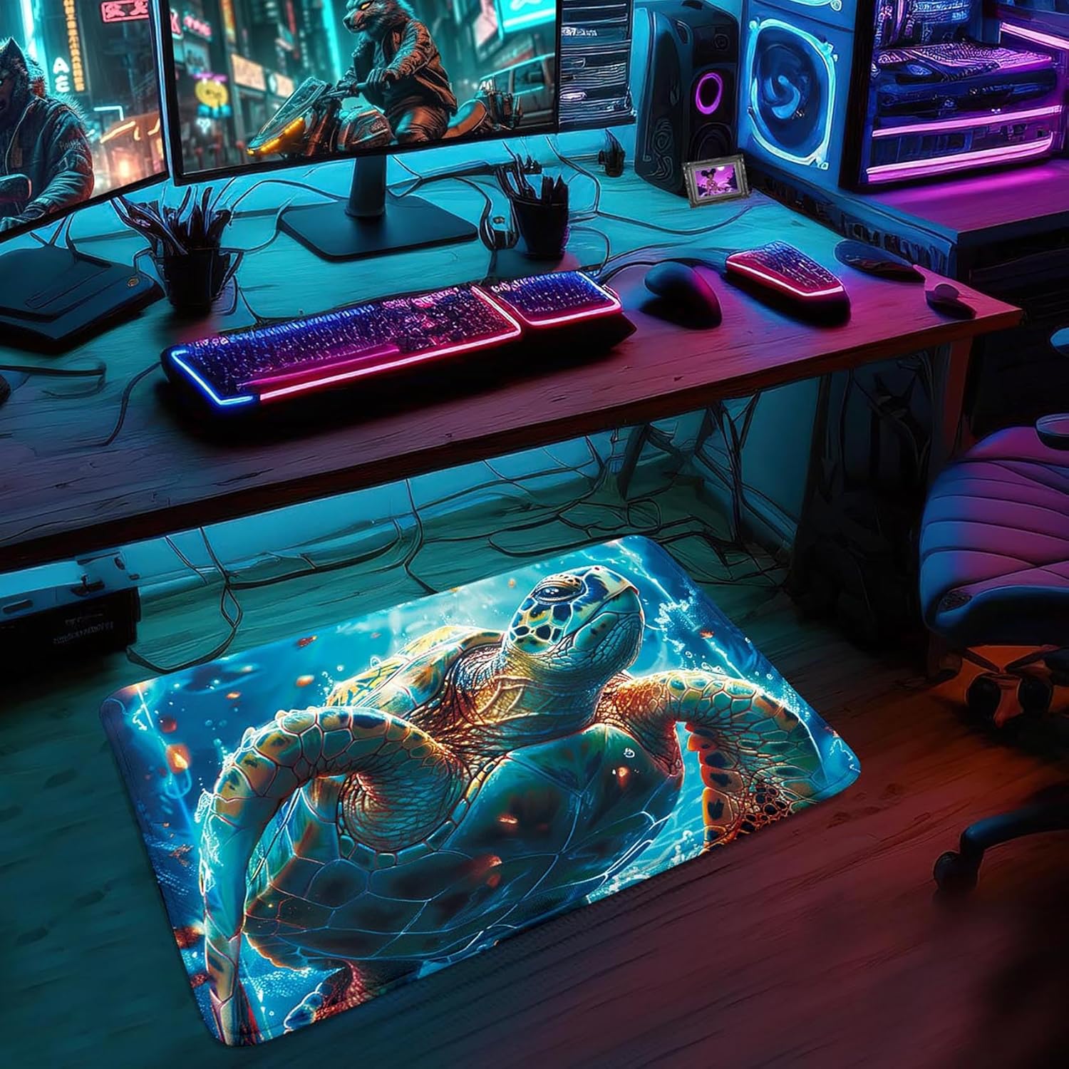 Sea Turtle Rug for Bedroom - Sea Animal Theme Turtle Carpet Ocean Rug for Kids Room Decor Tropical Coastal Beach Rugs Bedroom Living Room Playroom 2x3 Feet