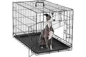 DUMOS Dog Crate: Spacious 36 Inch Double Door Dog Cage for Medium Breeds