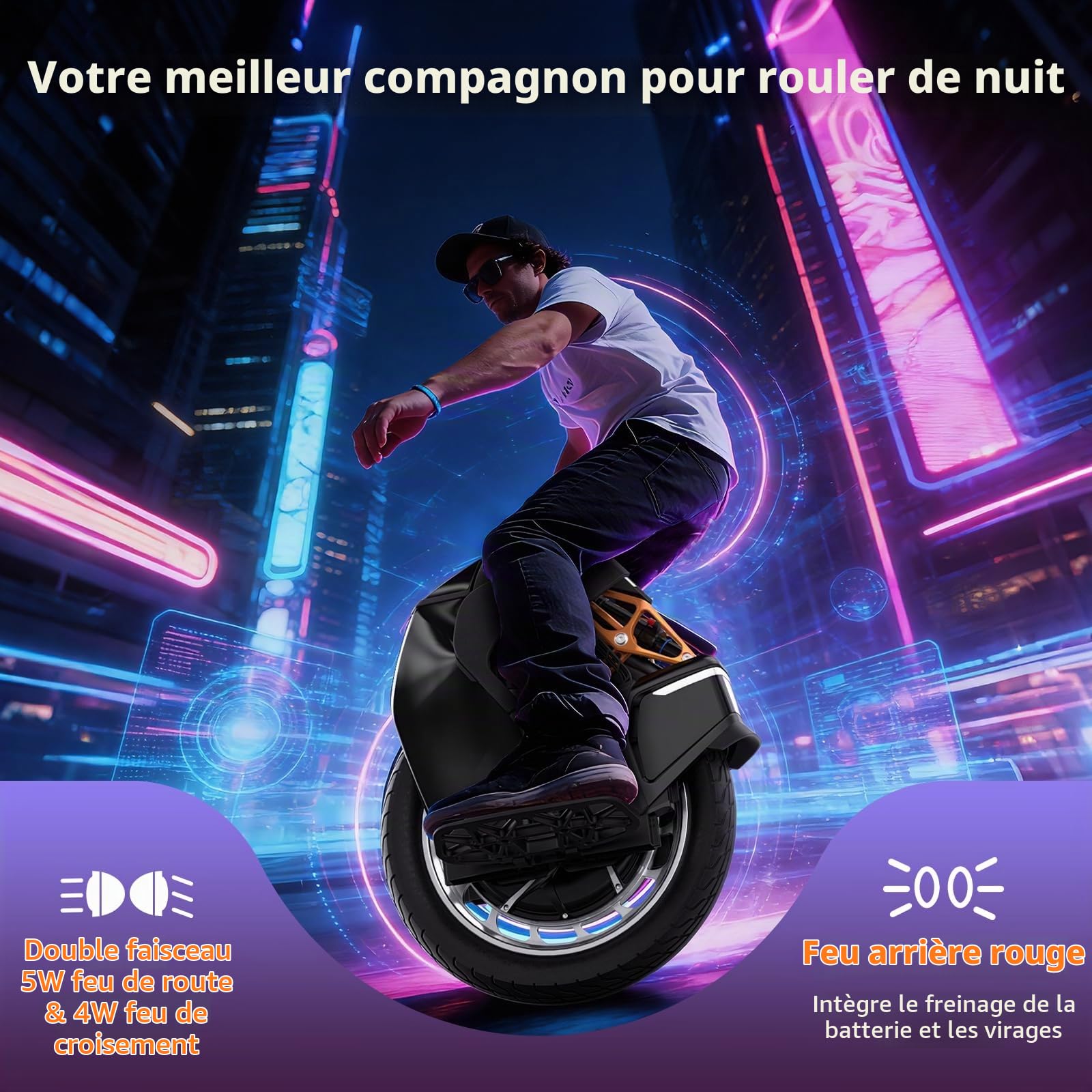 KINGSONG Gyroroue S18 Pro + Noire 1110Wh, Moteur 2200W, Autonomie jusqu'à 80km, Vitesse bridée 25km/h, Pneu 18",