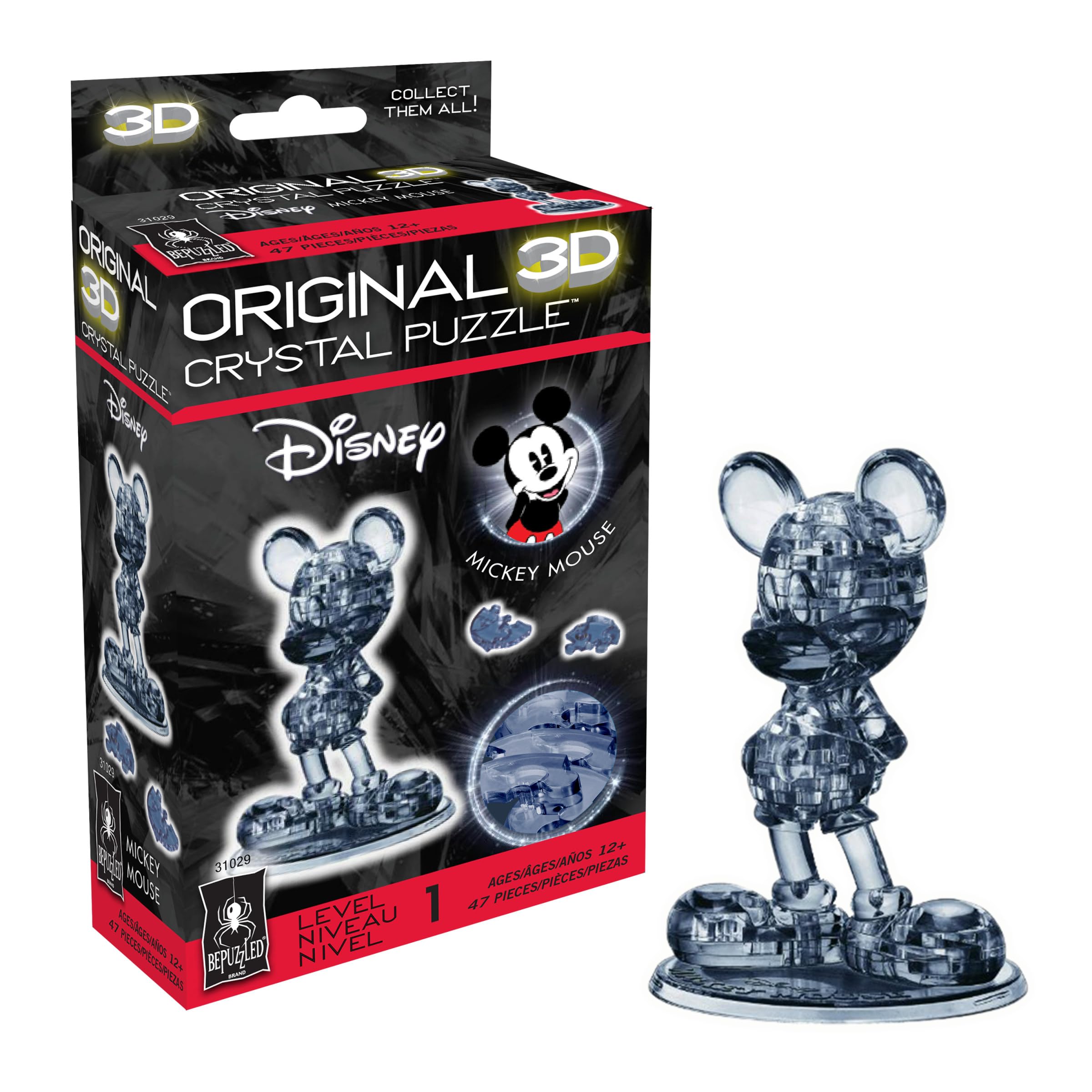 BePuzzled | Disney Mickey Mouse Original 3D Crystal Puzzle, Ages 12 and Up