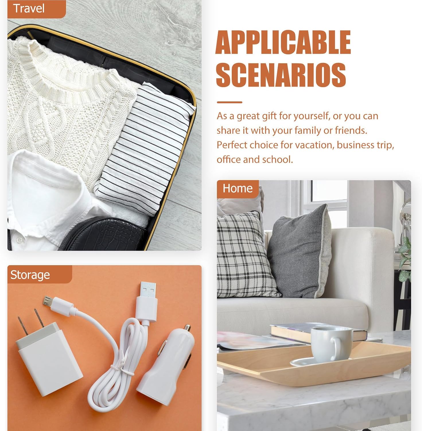 Orange EVA Cord Organizer Cable Case for Xmas Travel image 3