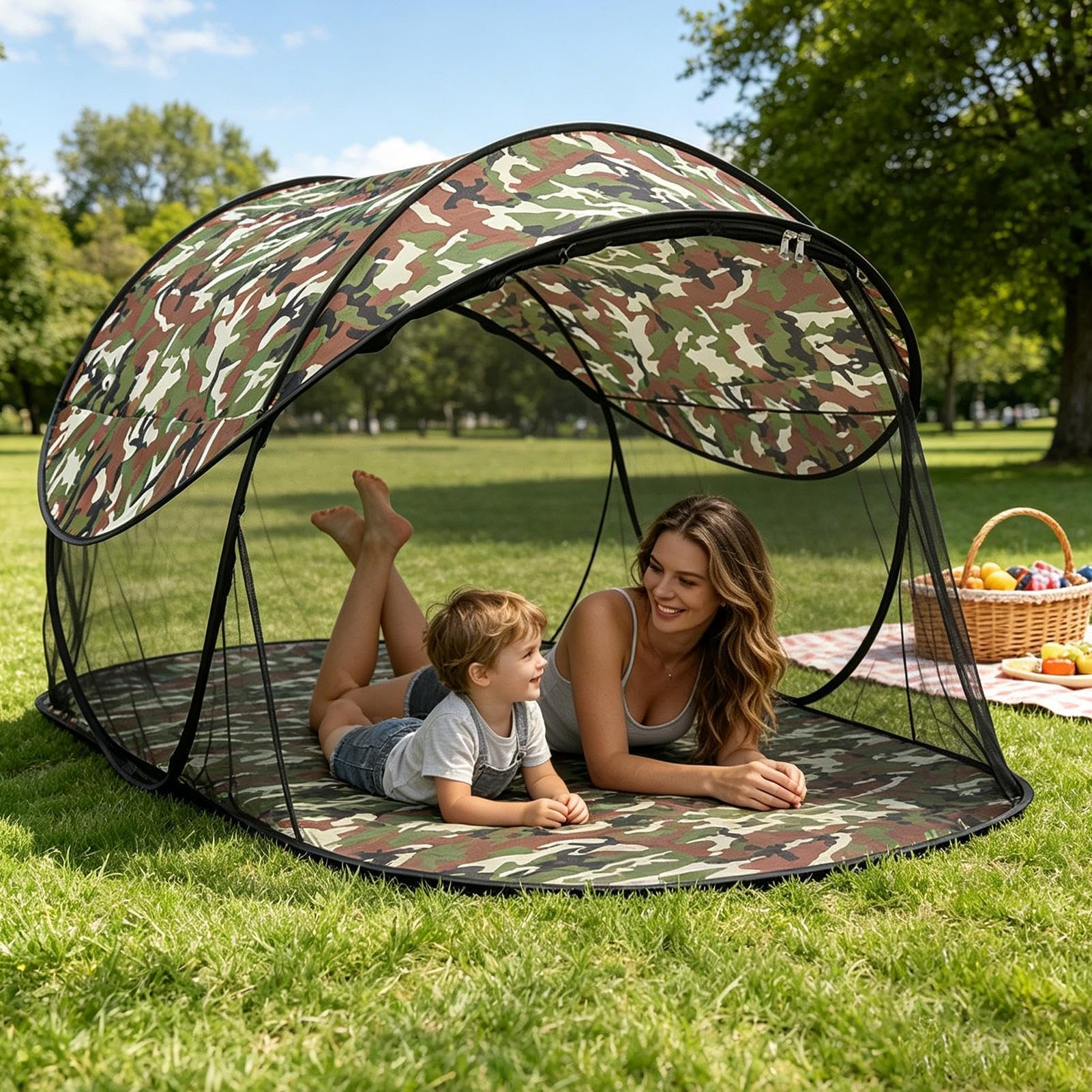 Tragbares Campingzelt Mit Mühelosem Aufbau, 220 X 107 X 95 Cm Erweiterte Größe, Sichtschutzzelt Für Den Außenbereich, Tragbarer Sonnenschutz, Faltbar Mit Aufbewahrungstasche, Zum Wandern, Picknick, St