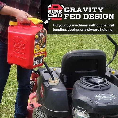 Miniatura 29 de Surecan Lata de seguridad tipo II de 5 galones – Boquilla giratoria flexible, tanque sin derrames, autoventilación, gatillo de pulgar y bidón