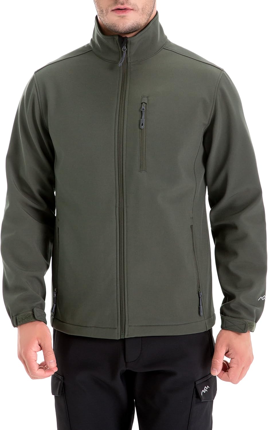 TRAILSIDE SUPPLY CO. Men's Softshell Jacket Fleece Lined Windbreaker,Lightweight Water Resistant Winter Coat