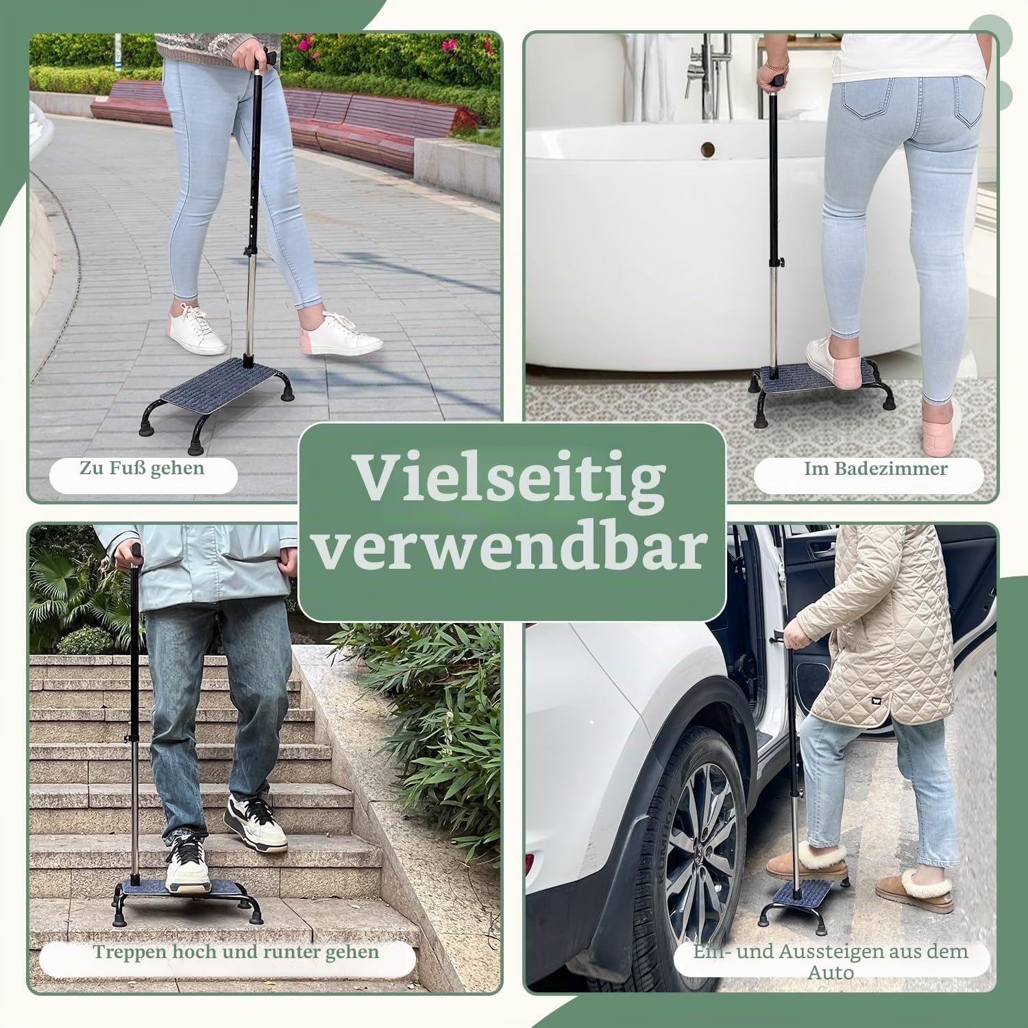 Halbe Stufe Treppenlifts Hilfe Treppensteigen Stock Senioren Balance Walking Sticks 4 Zinken Quad Base Sitz Einstellbare Helfer Ältere Menschen