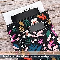 Vista 3 de Funda para Libros Cubiertas de Libros Protector de Libros con Estampado Floral con Cremallera Tela Lavable para Adolescentes Adultos Amantes