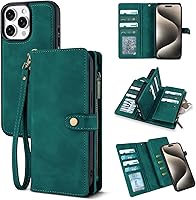 Vista 11 de TwoHead Funda tipo cartera para iPhone 12 Pro Max con tarjetero, funda magnética desmontable para teléfono 12 Pro Max, piel sintética, a prueba