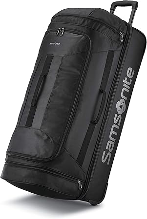Samsonite Andante 2 Wheeled Duffel Bag – 32-Inch Durable Rolling Luggage with Inline Skate Wheels, Push-Button Handle & Spacious Compartments – Travel-Friendly and Lightweight - All Black