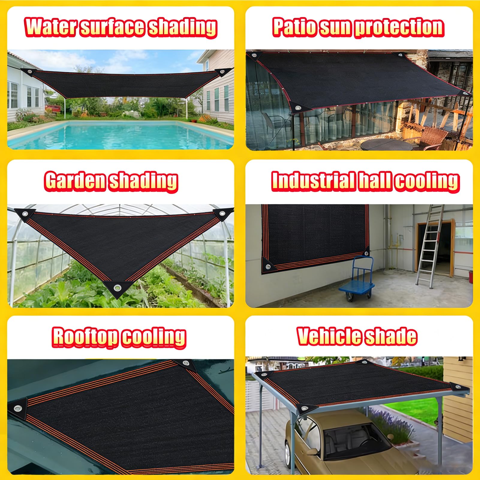 Malla de Sombreado 90% UV 2mx3m - Toldo de Sombra Rectangular HDPE Transpirable con Ojales Red de Sombra para Jardín, Terraza, Invernadero, Piscina y Patio (Negro)