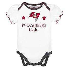 NFL Tampa Bay Buccaneers 3 Pack Short Sleeve Bodysuit, red Tampa Bay Buccaneers New, 18 Months