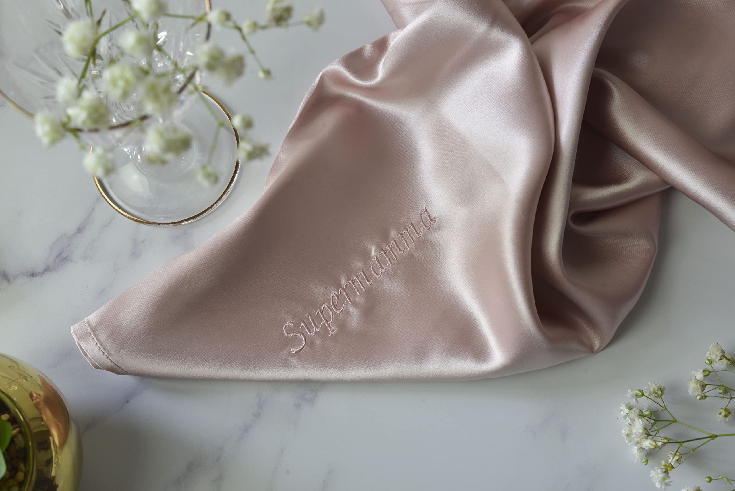 OFFTOPIC Funda de almohada personalizada 100% seda 22 momme 50 x 75 | Personaliza con iniciales, nombres y frases | Regalo de lujo para bienestar de piel y cabello | Rosa