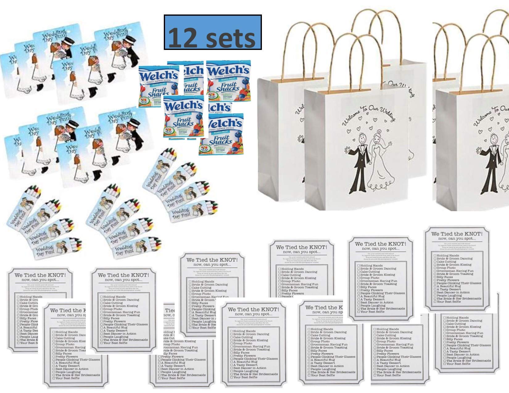 Download Kids Wedding Activities Set 12 Kids Wedding Coloring Books 12 Crayons 12 Kids Wedding Favor Bags 12 Spot Sheets 12 Welch White Bag With I Spot Hunt Sheet 12 Set Buy Online In