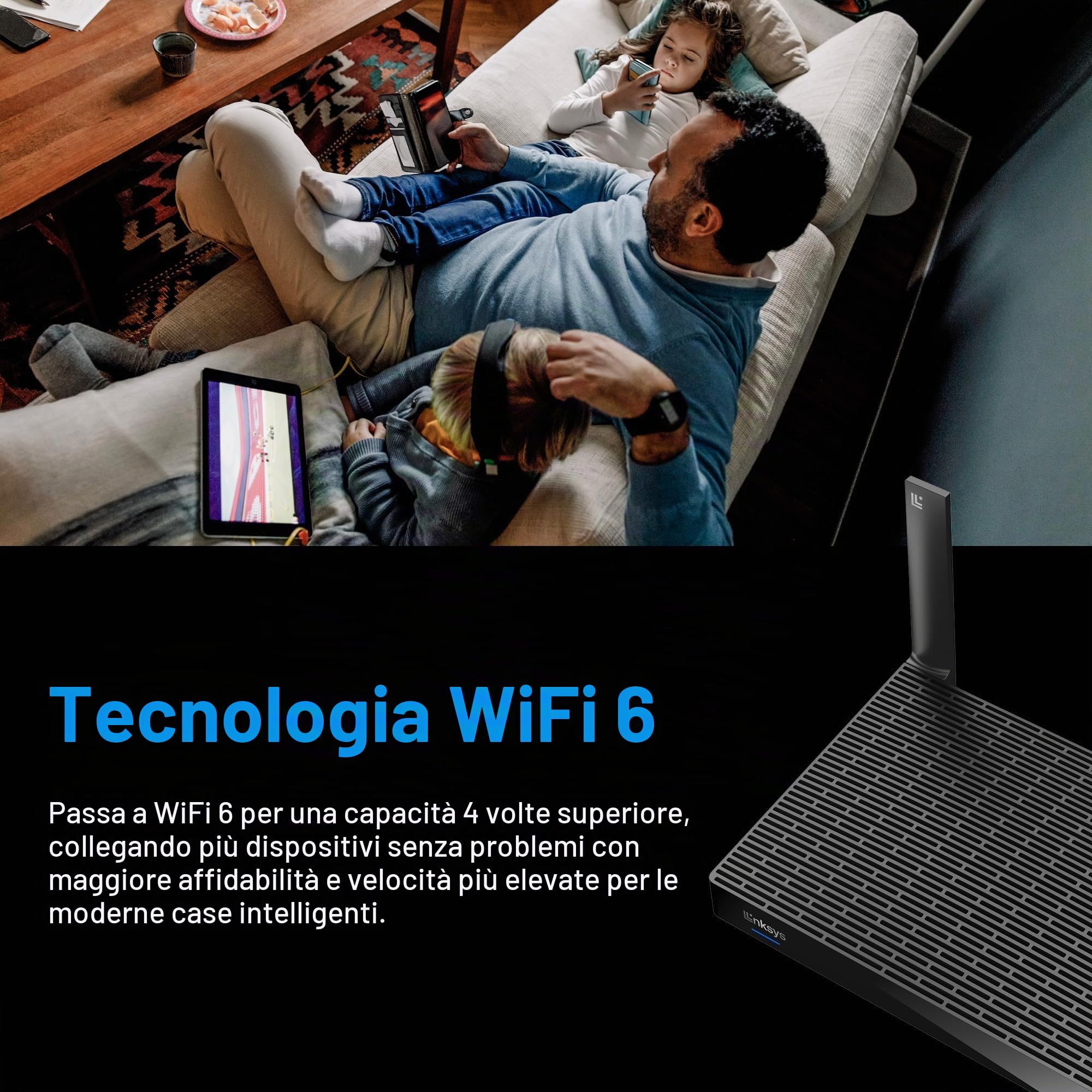 Linksys Micro Router Classic Pro 6, Router WiFi 6 Mesh Dual Band (AX5400), Router Wireless Gigabit, Fino a 5400 Mbps, Più di 35 Dispositivi e 250 m² di Copertura
