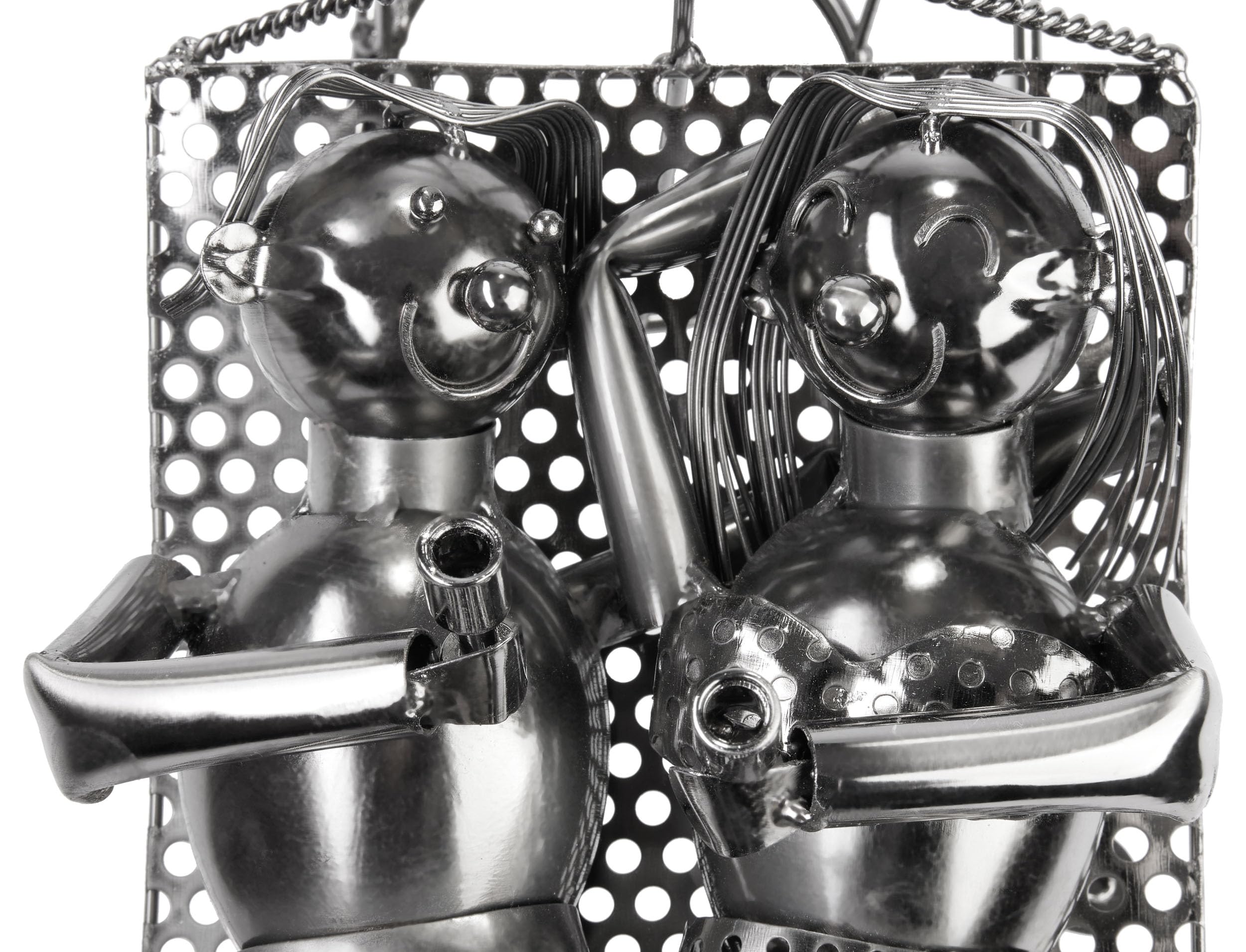 BRUBAKER Porte-Bouteilles de Vin Couple de Vacances | Porte-Bouteilles en Métal Couple en Vacances sur Hamac avec Palmiers - 40 cm Cadeau de Vin pour Vacances