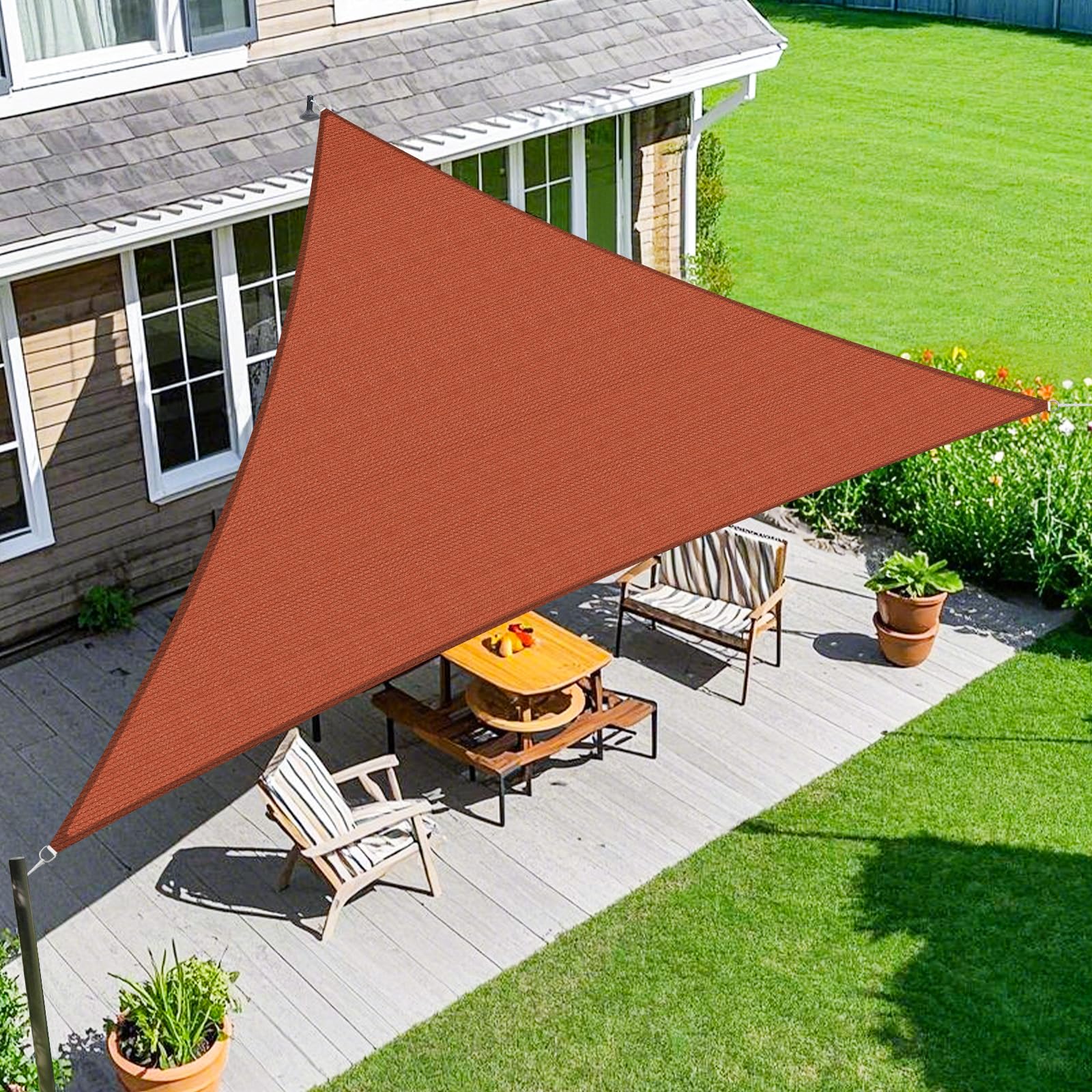 SHADE SAIL❤️未使用 Amazon.com : Amagenix Sun Shade Sail 12'X12'X12' Curved Edge