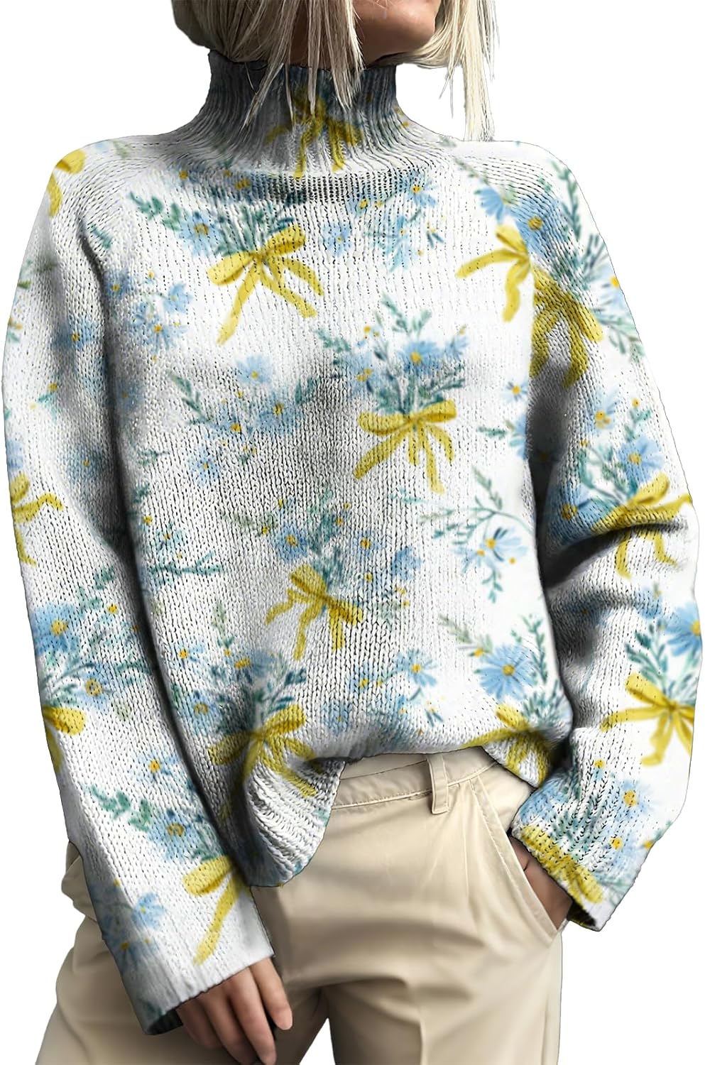 Sweater for Women Ribbed Raw Hem Turtleneck Sweater Pullover Fall Chunky Knitted Pullover Top Fashion Outfits 2025